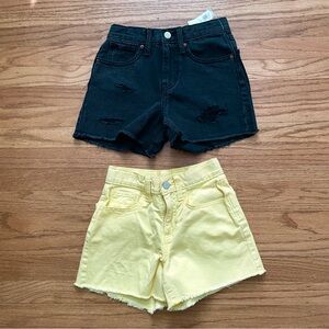 Girl’s High Rise Denim Shorts Black NWT Yellow NWOT Size 10 Slim